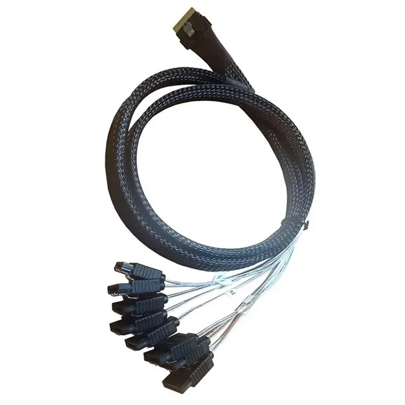 Slim SAS 8654 8i SATA Split Cable SFF-8654 8i To 8 SATA 1 to 8 Breakout Cable