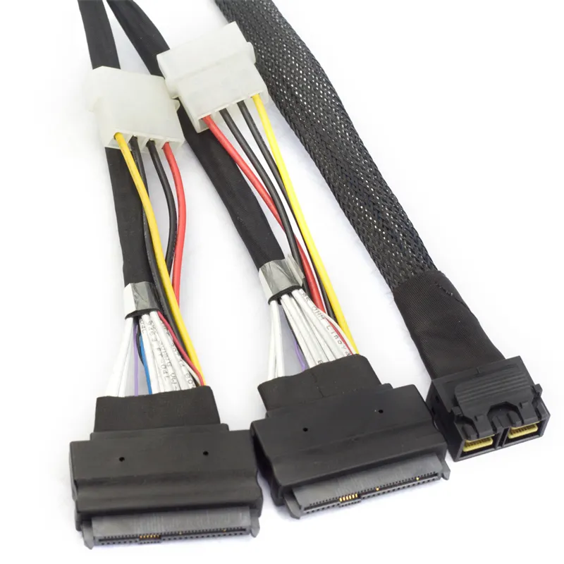 Slim SAS 8643 8i U.2 Splitter Cable SFF-8643 8i To 2×SFF-8639 U.2 Breakout Cable