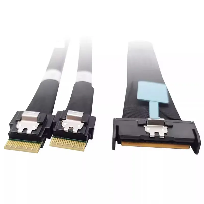 SFF-8654 8i To 2×MCIO 4i Breakout Cable