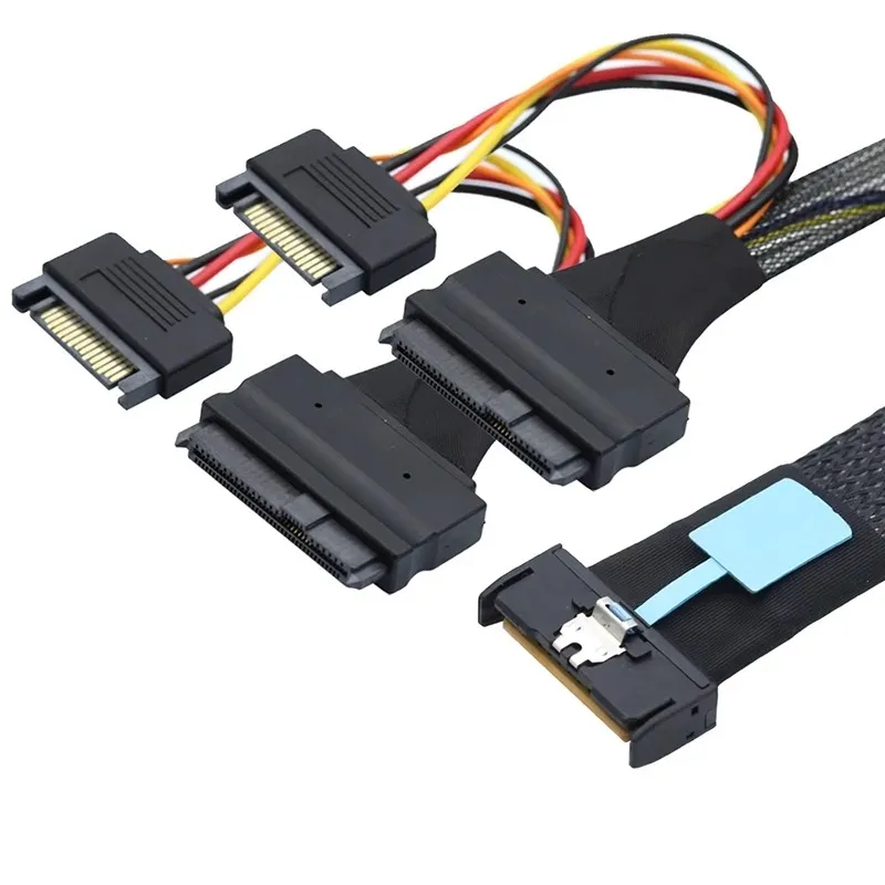 MCIO 8i U.2 Splitter Cable MCIO 8i To 2×SFF-8639 U.2 Breakout Cable