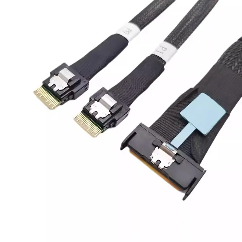 Slim SAS 8654 8i MCIO Split Cable SFF-8654 8i To 2×MCIO 4i Breakout Cable