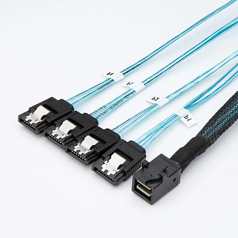 Slim SAS 8643 SATA Split Cable SFF-8643 To 4 SATA 1 to 4 Breakout Cable
