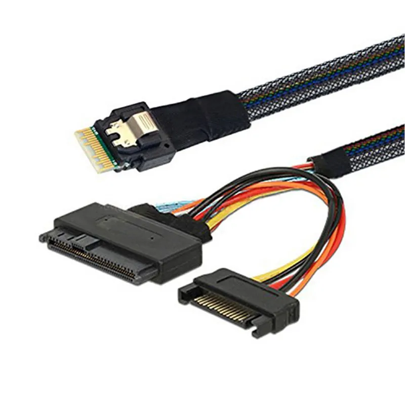 SFF-8654 4i To 2×SFF-8639 Breakout Cable