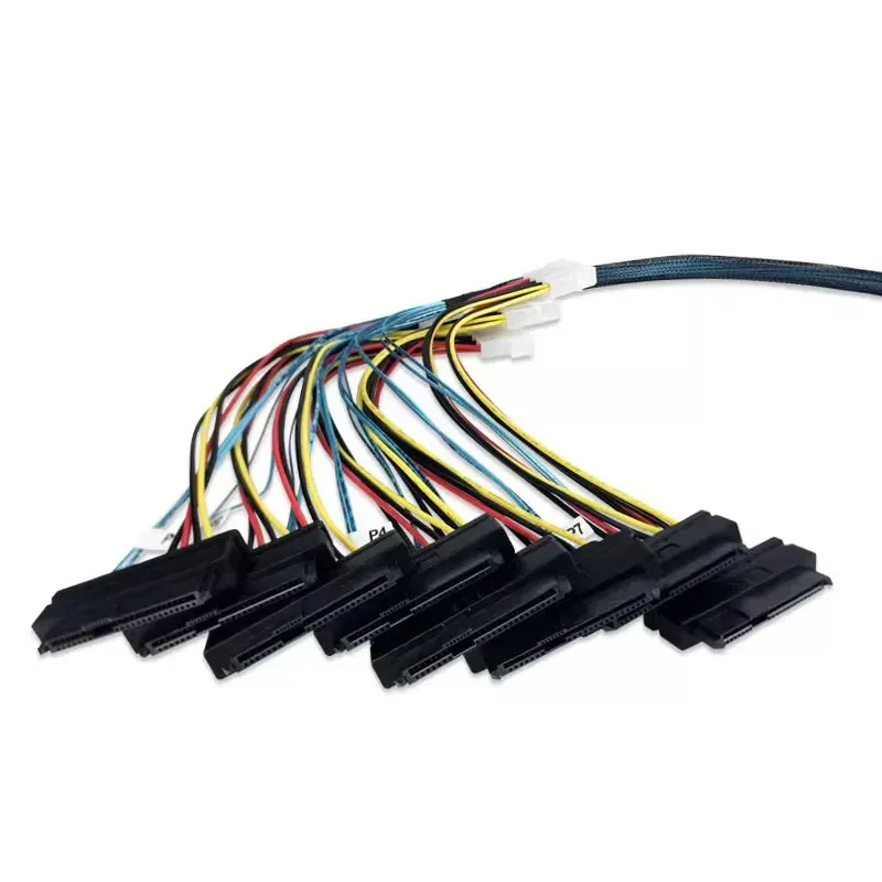 Slim SAS 8654 8i SAS Split Cable SFF-8654 8i To 8 SAS 1 to 8 Breakout Cable