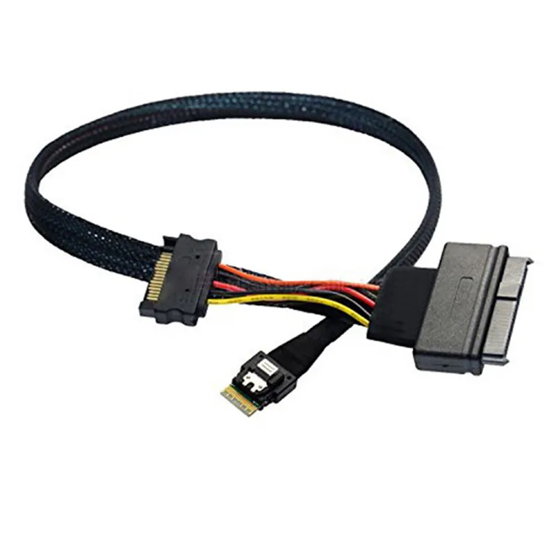 Slim SAS 8654 4i U.2 Split Cable SFF-8654 4i To 2×SFF-8639 Breakout Cable
