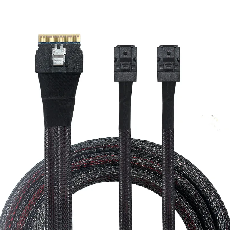 SFF-8654 8i To 2×SFF-8643 Breakout Cable