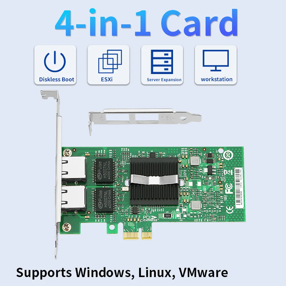 PCI-E X1 DUAL SFP NIC Intel 82576