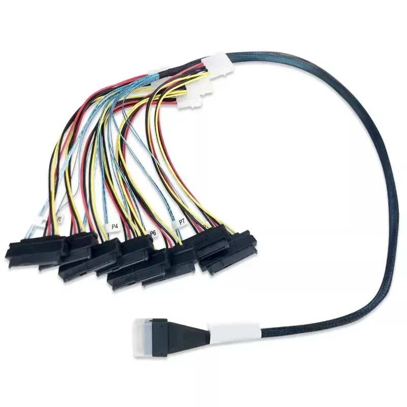 Slim SAS 8654 8i SAS Split Cable SFF-8654 8i To 8 SAS 1 to 8 Breakout Cable