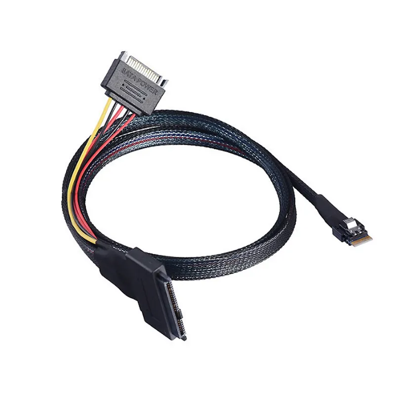Slim SAS 8654 4i U.2 Split Cable SFF-8654 4i To 2×SFF-8639 Breakout Cable