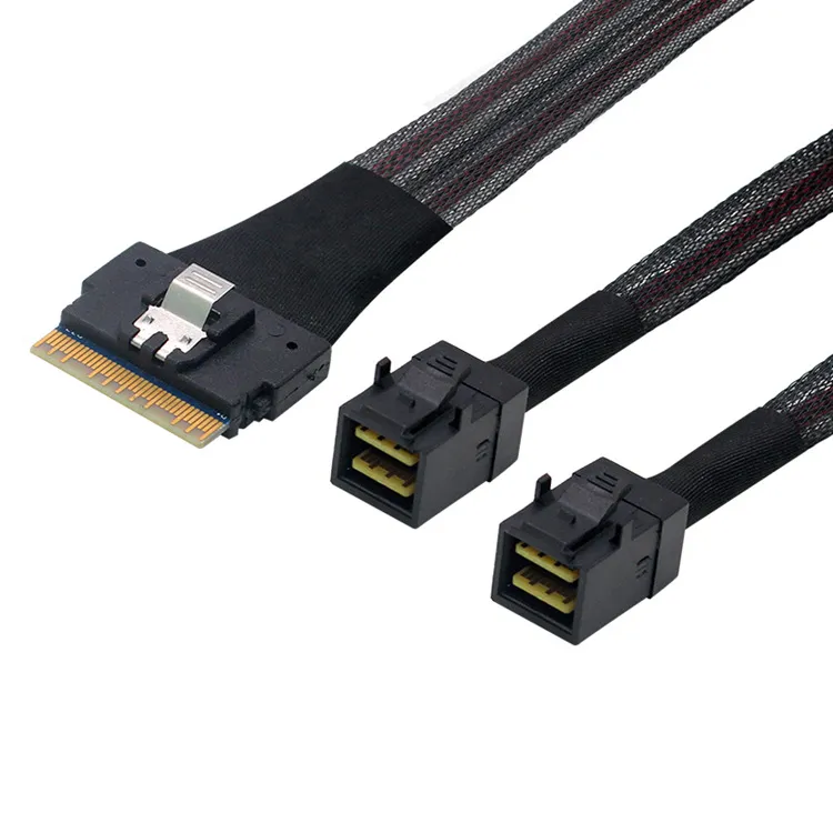 Slim SAS 8654 8i Split Cable SFF-8654 8i To 2×SFF-8643 Breakout Cable