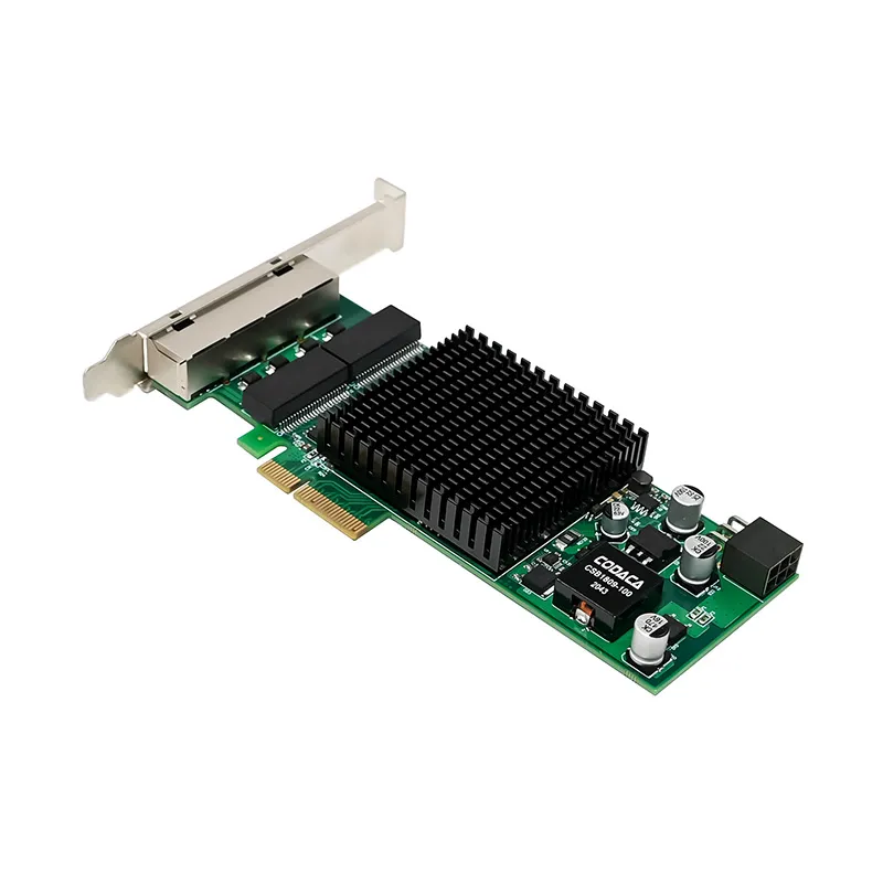 PCI-E X4 QUAD POE+ RJ45 NIC Intel I350-AM4 PoE+