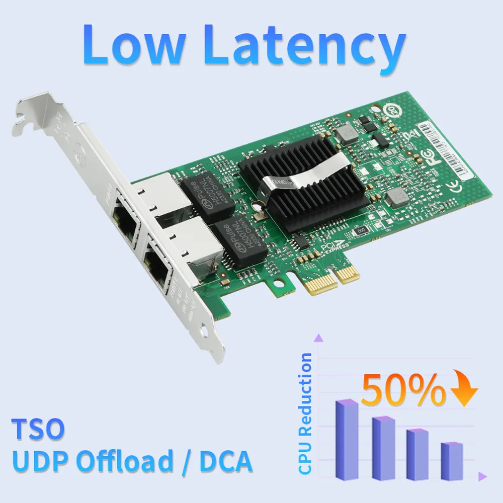 PCI-E X1 DUAL SFP NIC Intel 82576