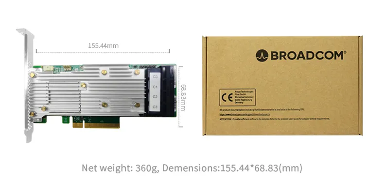 PCIe 3.1 x8 SAS/SATA/NVMe RAID Controller Broadcom MegaRAID SAS 9460-16i