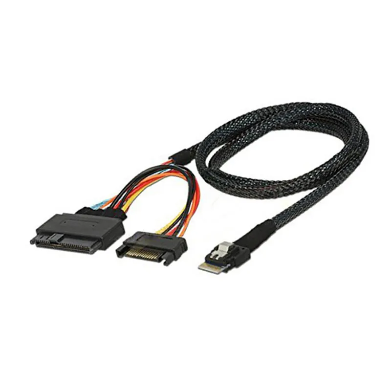 Slim SAS 8654 4i U.2 Split Cable SFF-8654 4i To 2×SFF-8639 Breakout Cable