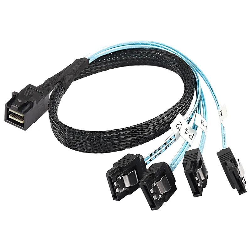 Slim SAS 8643 SATA Split Cable SFF-8643 To 4 SATA 1 to 4 Breakout Cable